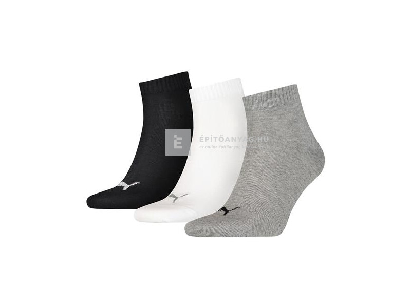 Magic Tools Puma unisex zokni 3 pár/csomag 43-46 fehér/szürke/fekete