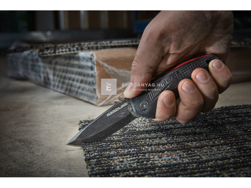 Milwaukee összecsukható kés, sima élű, d2 acél, fekete