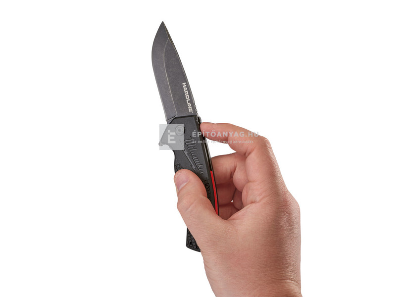 Milwaukee összecsukható kés, sima élű, d2 acél, fekete