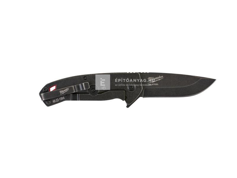 Milwaukee összecsukható kés, sima élű, d2 acél, fekete