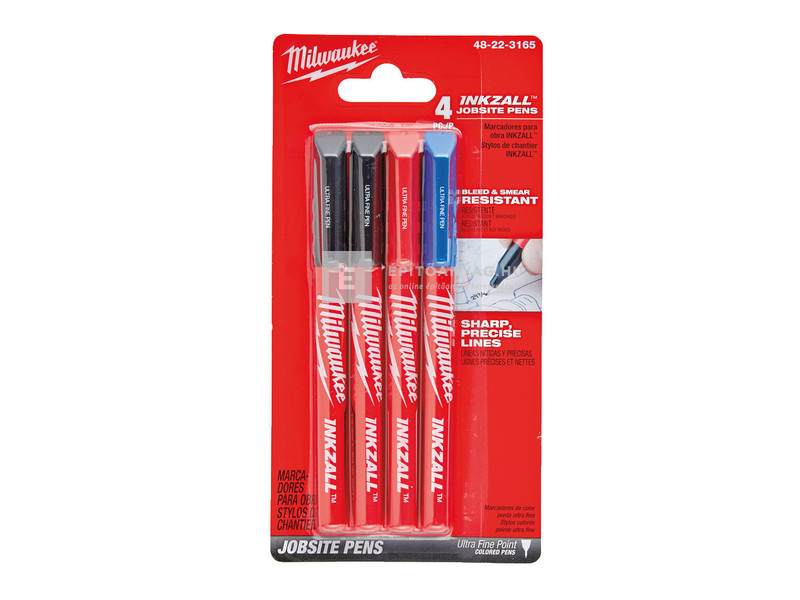 Milwaukee Inkzall filctoll 0,6 mm hegyű színes (4 darabos kiszerelés)
