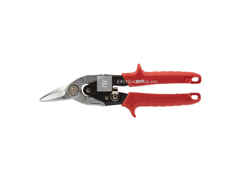 Milwaukee kis sugarú lemezvágó olló bal (piros)