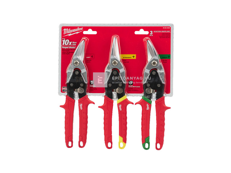 Milwaukee lemezvágó olló készlet 3 db