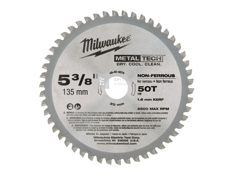 Milwaukee körfűrészlap (fémhez) 135/20/50