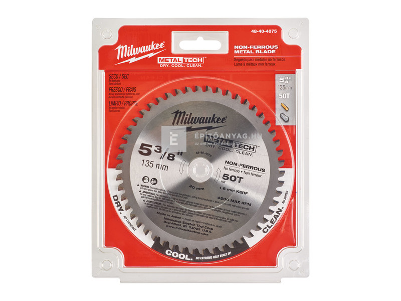 Milwaukee körfűrészlap (fémhez) 135/20/50