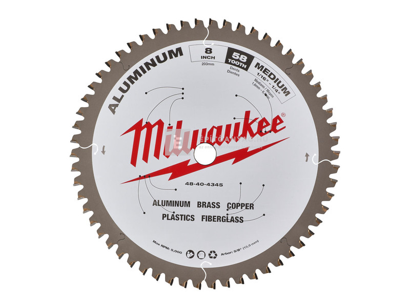 Milwaukee körfűrészlap gérvágókhoz (alu) 203x5/8
