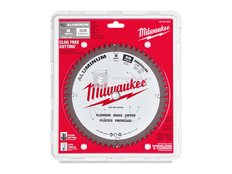 Milwaukee körfűrészlap gérvágókhoz (alu) 203x5/8