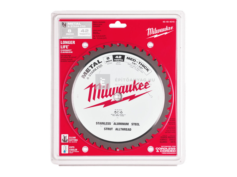 Milwaukee körfűrészlap (fémhez) 203/15,87/42