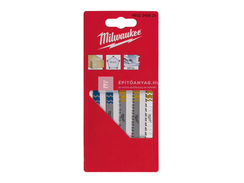 Milwaukee szúrófűrészlap szett 5 db (Fa, PVC, Fém, 4932213116, 4932254061, 4932254063, 4932254064
