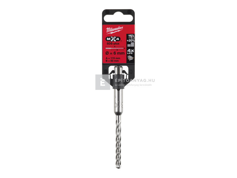 Milwaukee MX4 SDS-Plus 4 élű fúrószár 6 x 50/110 mm