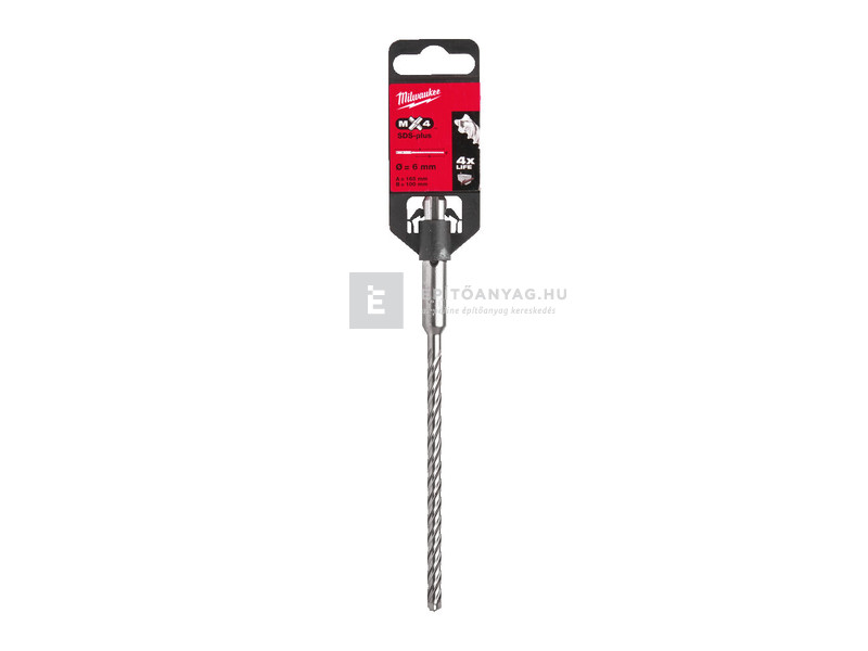 Milwaukee MX4 SDS-Plus 4 élű fúrószár 6 x 100/160 mm