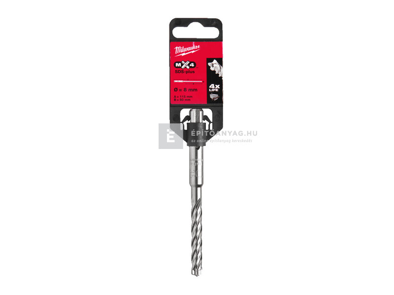 Milwaukee MX4 SDS-Plus 4 élű fúrószár 8 x 50/110 mm