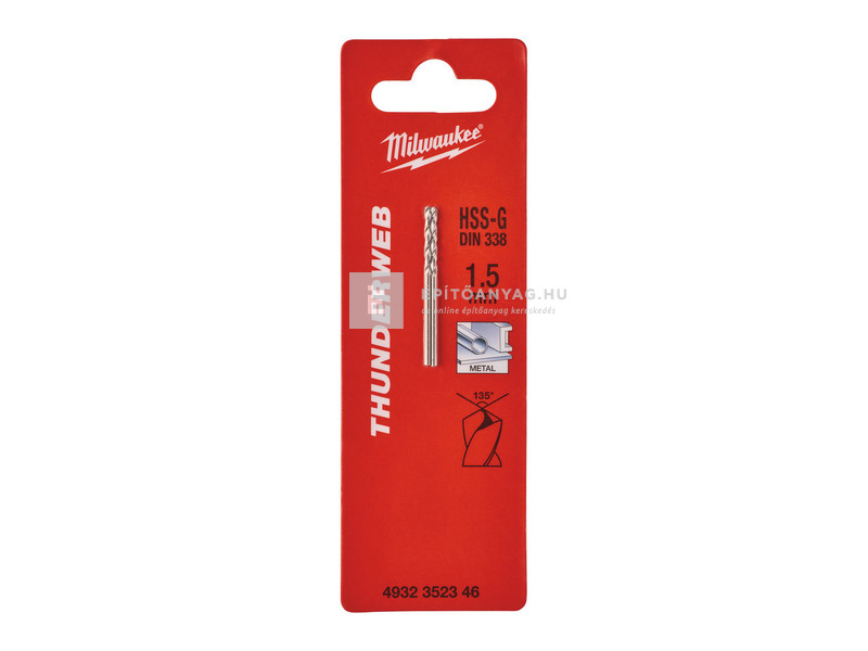 Milwaukee Thunderweb – HSS-G fémfúró DIN 338 – 1,5 mm 2 db
