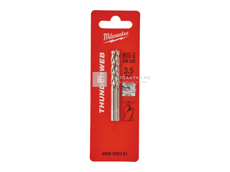 Milwaukee Thunderweb– HSS-G fémfúró DIN 338 – 3,5 mm 2 db