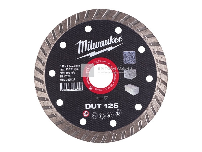Milwaukee gyémánt vágótárcsa DUT 125x22,2 mm