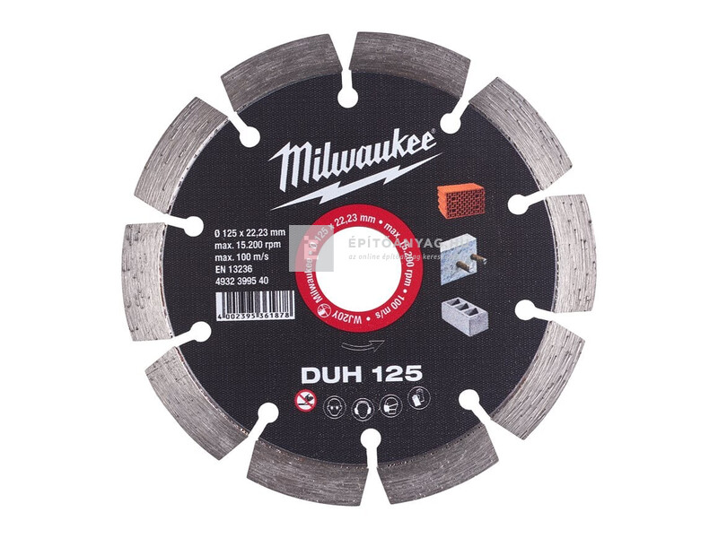 Milwaukee gyémánt vágótárcsa DUH 125x22,2 mm
