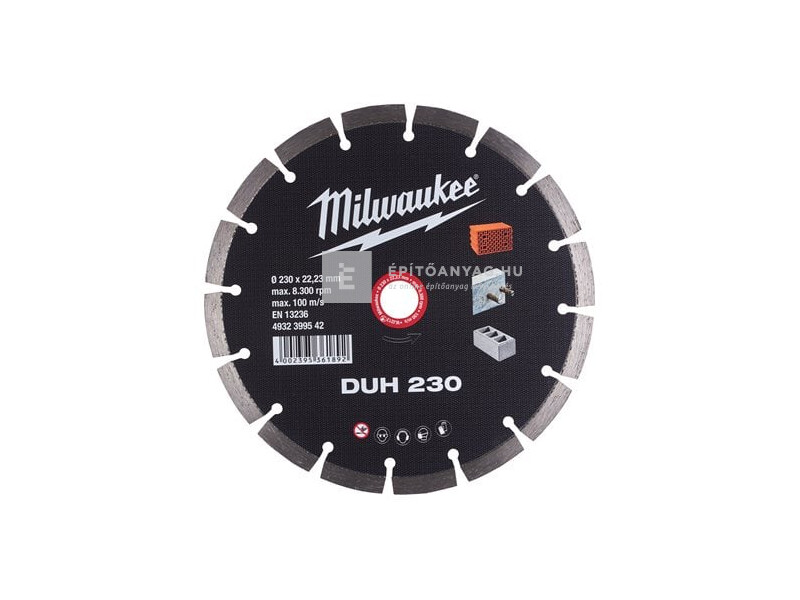 Milwaukee gyémánt vágótárcsa DUH 230x22,2 mm