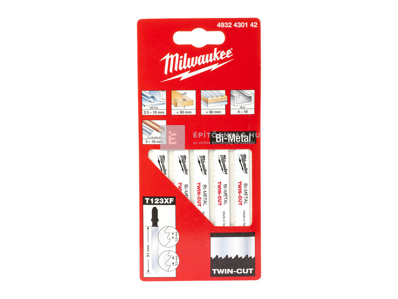 Milwaukee bimetál szúrófűrészlapok 2 fogosztású 91/2,5/1,8 mm (fémhez) 5db