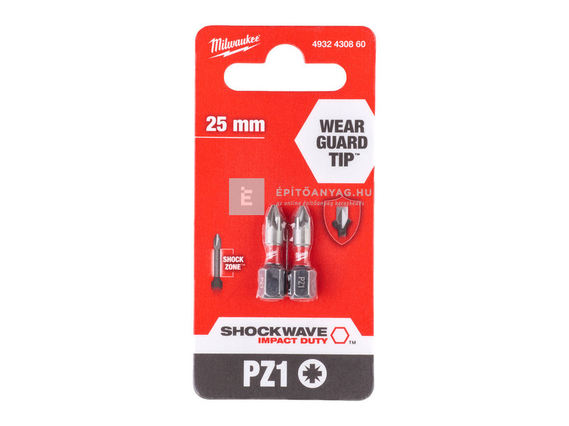 Milwaukee Shockwave bit PZ1 25mm-2db