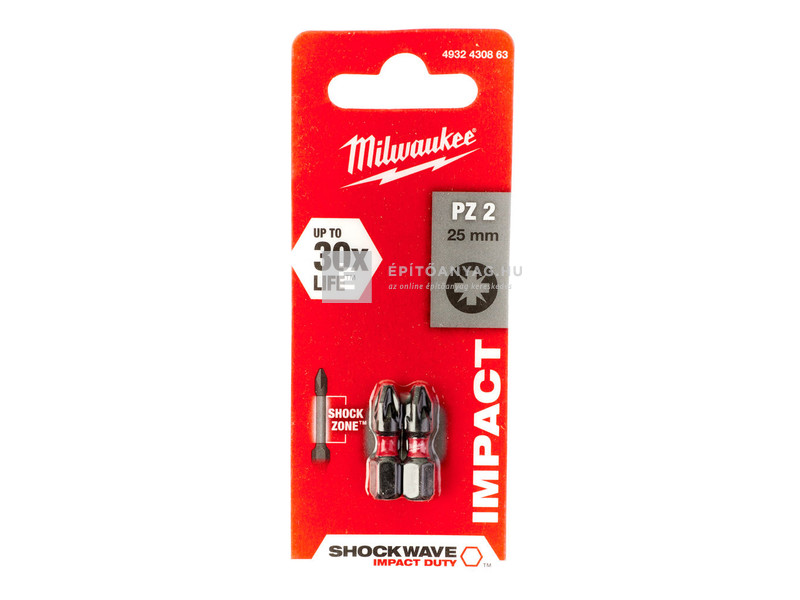 Milwaukee Shockwave bit PZ2 25mm-2db