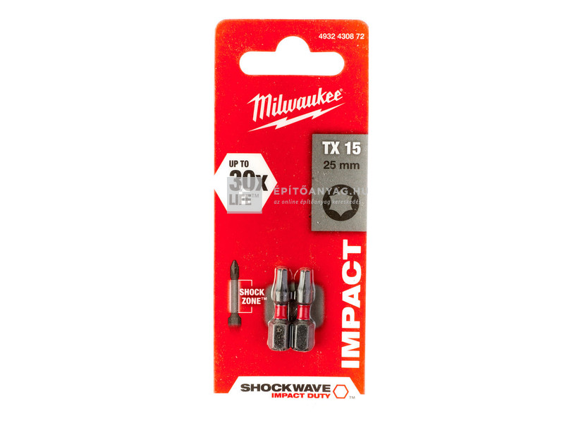 Milwaukee Shockwave bit TX15 25mm-2db