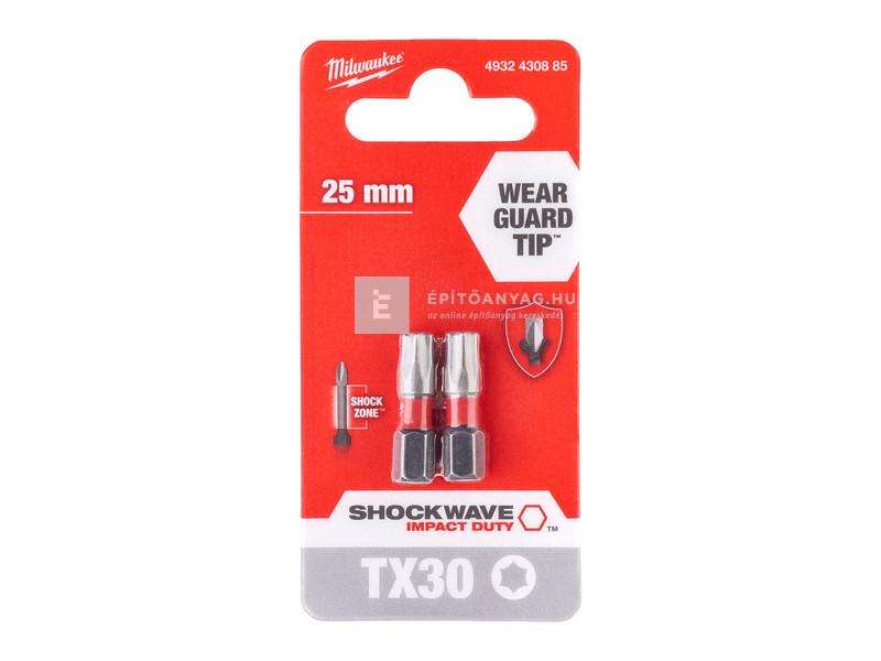 Milwaukee Shockwave bit TX30 25mm-2db