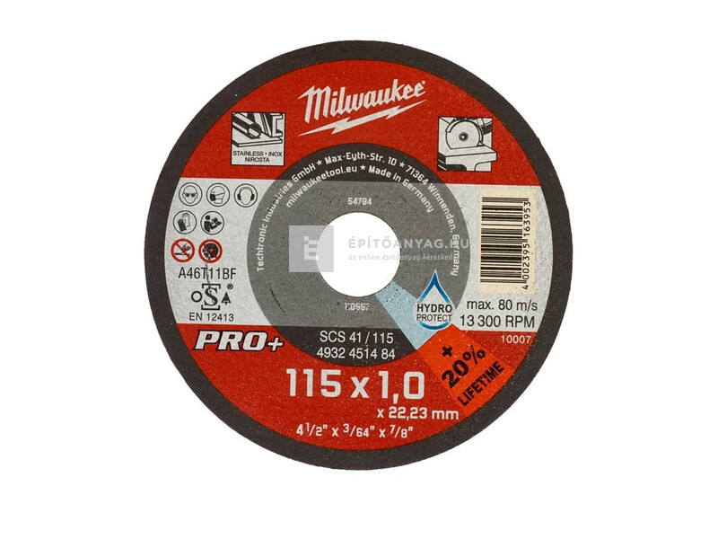 Milwaukee vágókorong fémhez Pro+ SCS41/115x1x22 mm