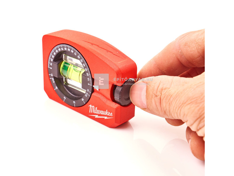 Milwaukee zseb vízmérték szögmérővel, mágneses, 8 cm