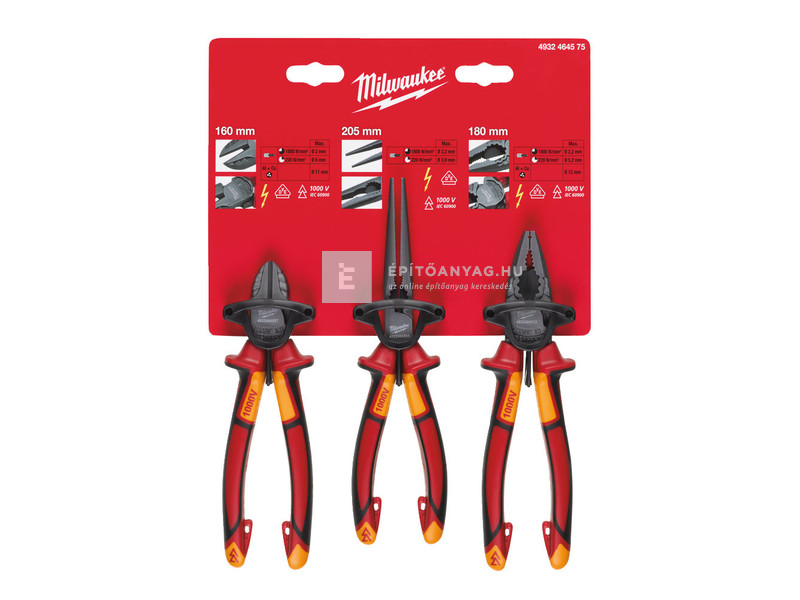 Milwaukee VDE fogó készlet 3 részes