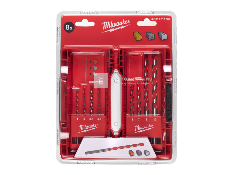 Milwaukee betonfúrószár 3 oldalas befogással 2. Klt. (8 részes)