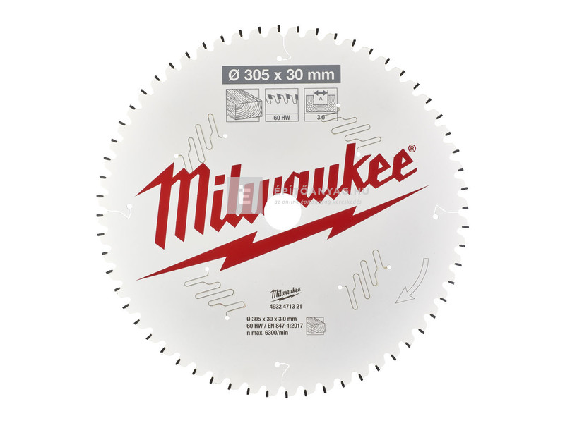 Milwaukee körfűrészlap gérvágókhoz (fához) 305x30x3.0x60 ATB NEG.