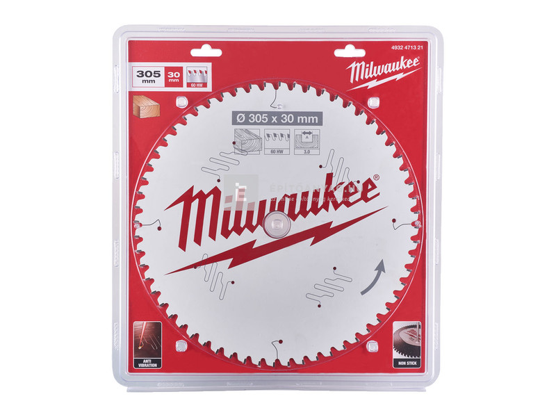 Milwaukee körfűrészlap gérvágókhoz (fához) 305x30x3.0x60 ATB NEG.