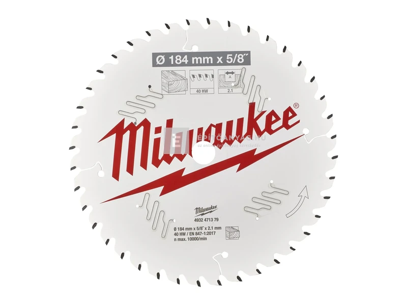Milwaukee körfűrészlap hordozható gépekhez, fához, 184x5/8x2.1x40 ATB, 1 db