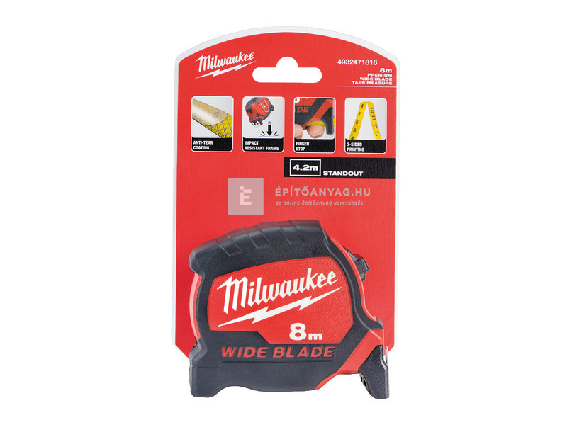 Milwaukee Prémium széles mérőszalag 8 m / 33 mm