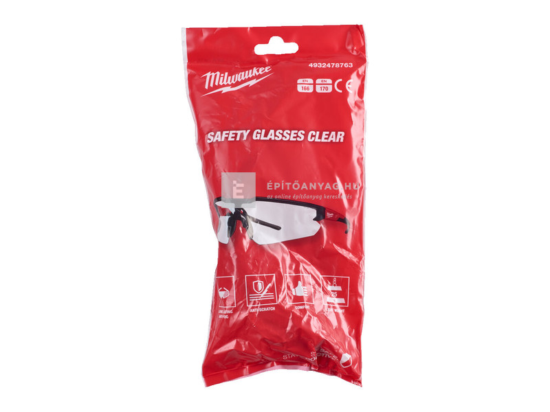 Milwaukee védőszemüveg víztiszta, párásodásmentes