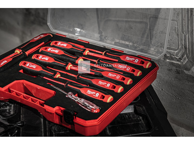 Milwaukee VDE csavarhúzó 3 oldalú markolattal 12 darabos készlet