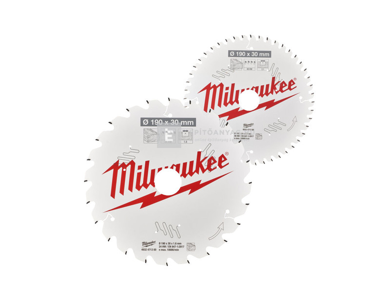 Milwaukee körfűrészlap körfűrészhez 2 x 190 x 24T/48T - 2 db