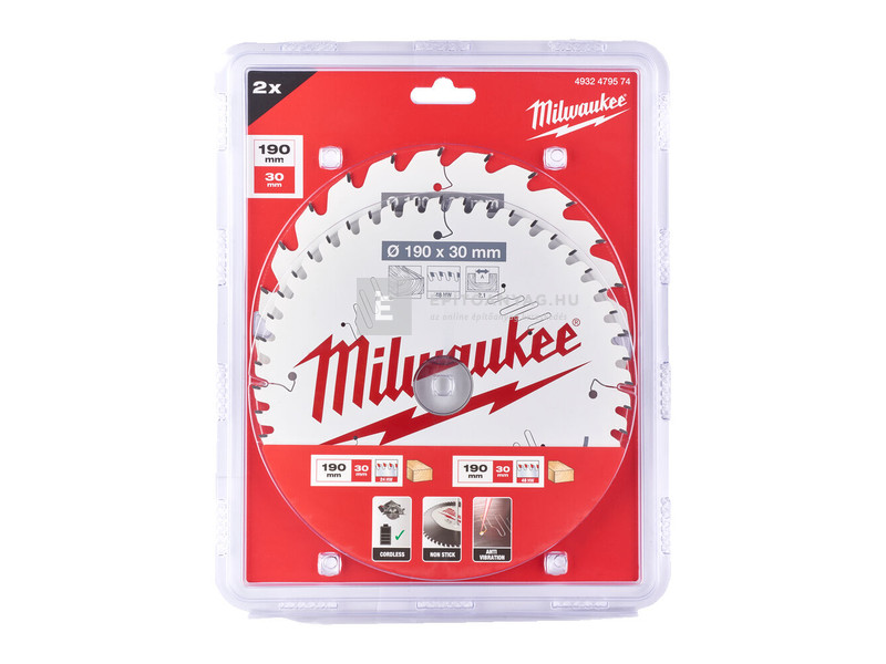 Milwaukee körfűrészlap körfűrészhez 2 x 190 x 24T/48T - 2 db