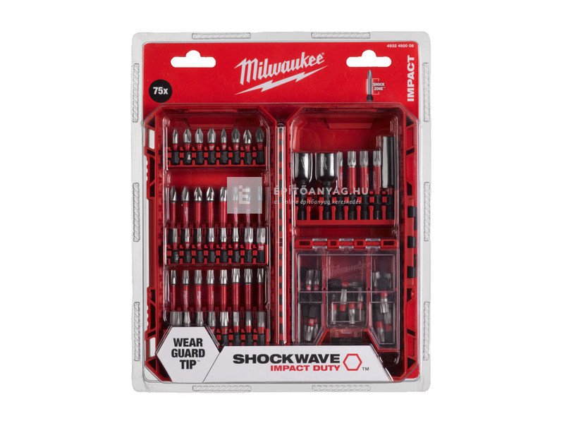 Milwaukee 75 darabos Shockwave XL (TX) bitkészlet