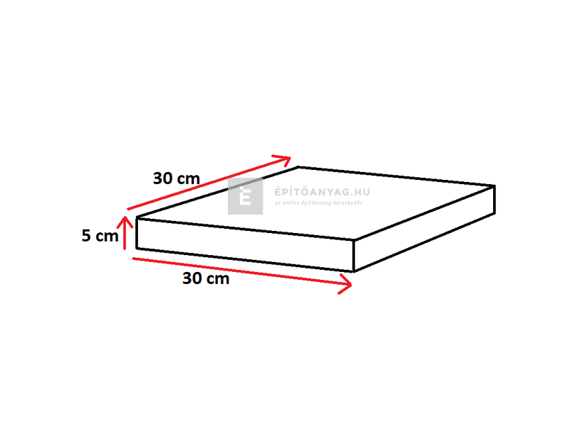 Oszlopfedlap szürke 30x30x5 cm