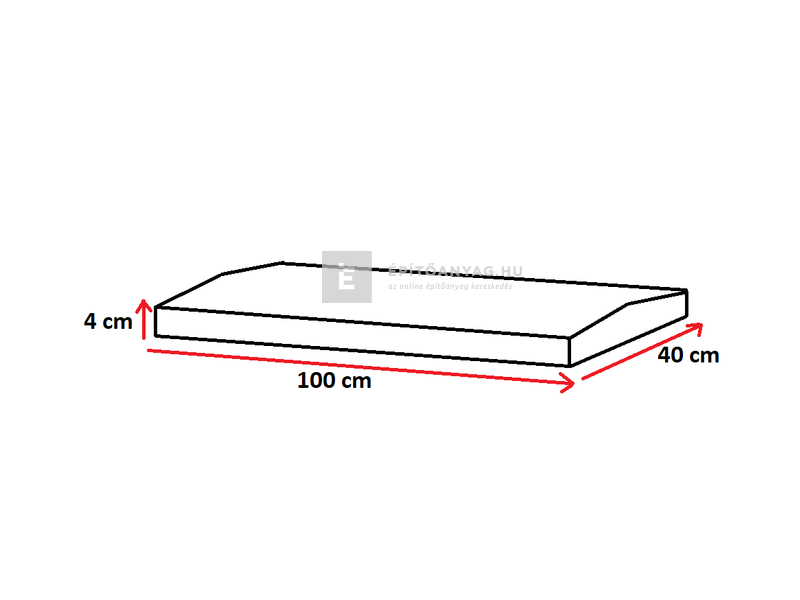 Kerítésfedlap fehér 40x100x4 cm