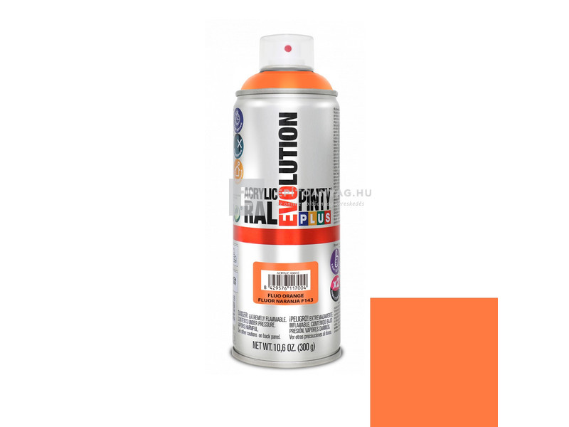 Novasol Pinty Plus Evolution akril festék spray FLUOR. narancs F143 400 ml