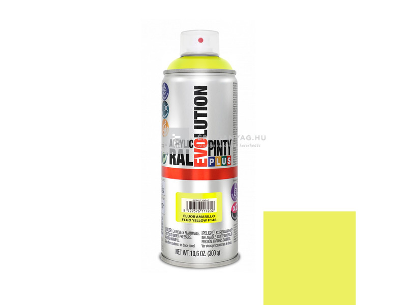 Novasol Pinty Plus Evolution akril festék spray FLUOR. sárga(amarillo) F146 400 ml
