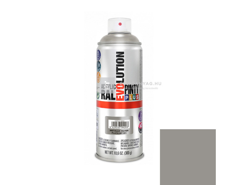 Novasol Pinty Plus Evolution akril festék spray metál ezüst MT191 400 ml