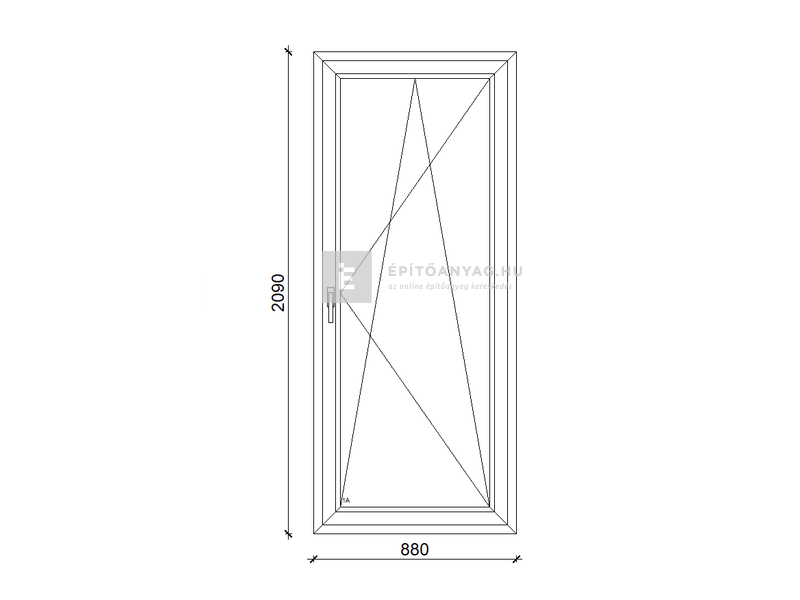 EkoSun 70 C 2r üv BNY 90x210 cm jobb fehér egyszárnyú erkélyajtó