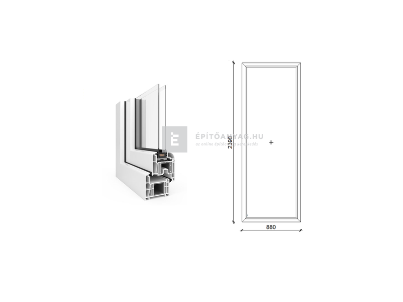 EkoSun 70 CL 2r üv Fix 90x240 cm fehér fix ablak