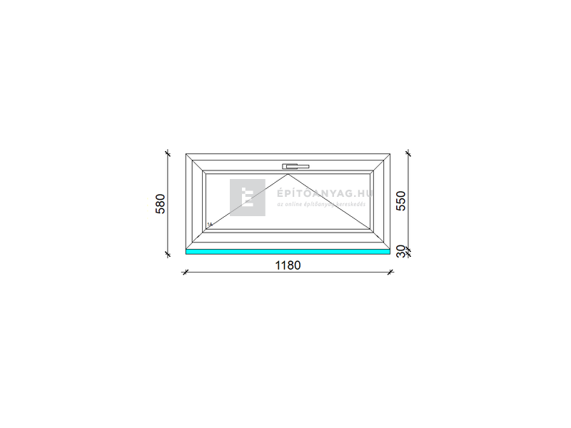EkoSun 70 CL 3r üv Bukó 120x60 cm kívül antracit, belül fehér egyszárnyú ablak