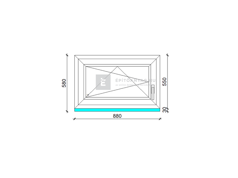 EkoSun 70 CL 3r üv BNY 90x60 cm bal kívül antracit, belül fehér egyszárnyú ablak