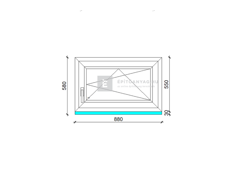EkoSun 70 CL 3r üv BNY 90x60 cm jobb kívül antracit, belül fehér egyszárnyú ablak