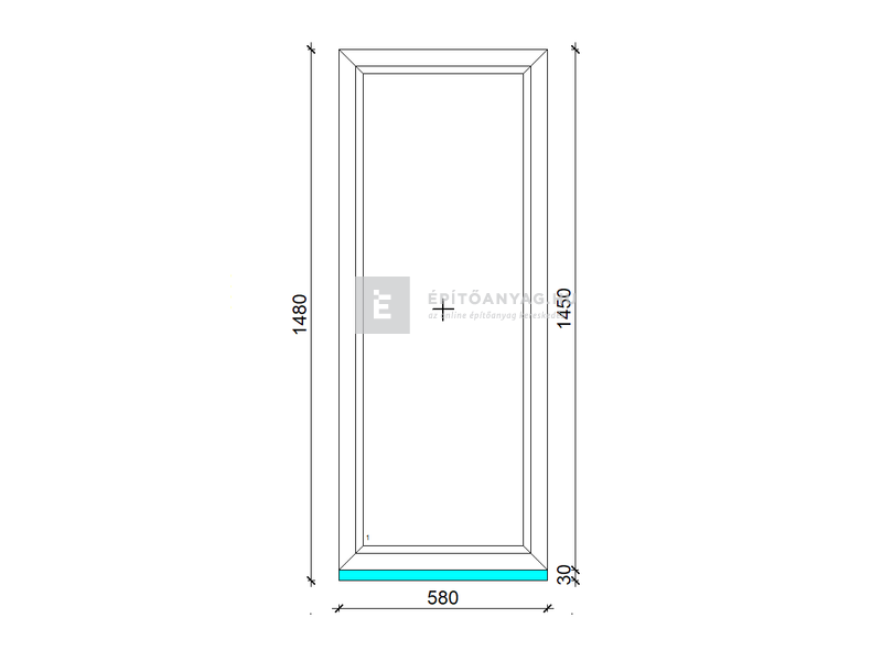 EkoSun 70 CL 3r üv Fix 60x150 cm kívül antracit, belül fehér fix ablak